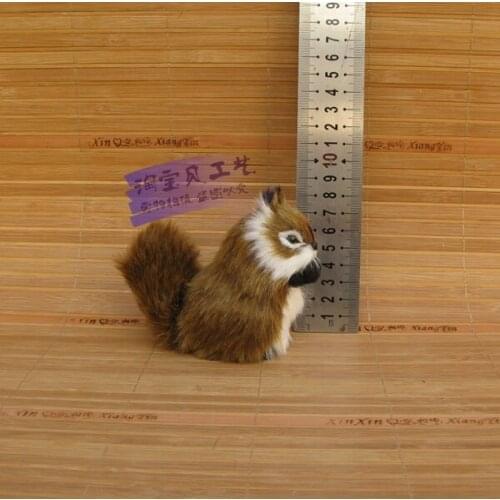 Small cute simulation squirrel model toy resin&fur mini sitting squirrel model gift about 9x5x9cm 2310