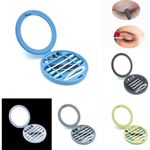 1 Set Reusable Silicone Cotton Swabs, Portable Washable Cotton Swabs Buds For Ear Cleaning Makeup Sticks Beauty With Travel Case