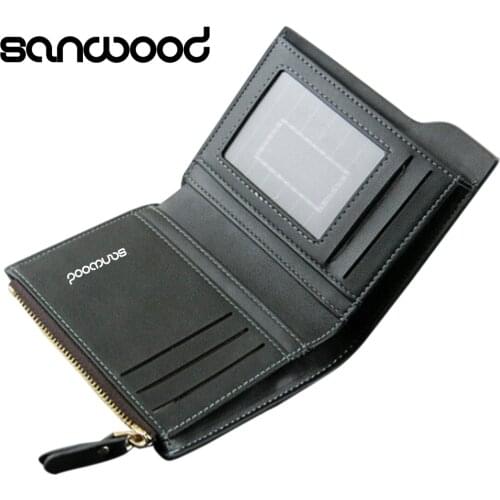 Men Wallets Short Vertical Fashion PU Leather High Quality Male Bifold Multi-slot Money Credit Card Holder Clutch Purse