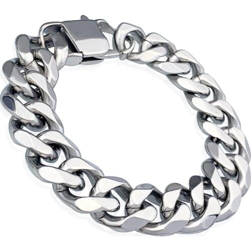 Mens Necklace Stainless Steel Cuban Chain Hip-Hop Titanium Steel Grinding Chain Flat Buckle Hexagonal Necklace Accessories