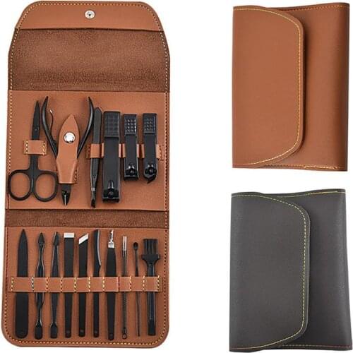 16 piece (1set )High Quality Manicure Tool Kit Creative Stainless Steel Portable Nail Care Set Nail Tool Kit for Men Women