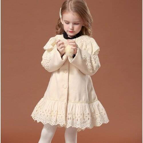 2020 new girls coat European and American retro palace style childrens trench coat Spanish Princess top