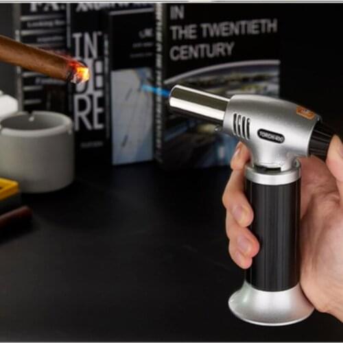 Outdoor Straight Spray Gun Blue Flame Barbecue Cigar Lighter Camping Turbine Torch Gas Lighters Kitchen And Smoke Accesoires