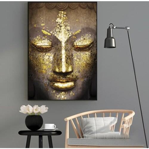 Buddha Peaceful Face Posters And Prints Canvas Art Decorative Wall Pictures For Living Room Home Decor Unframed Painting