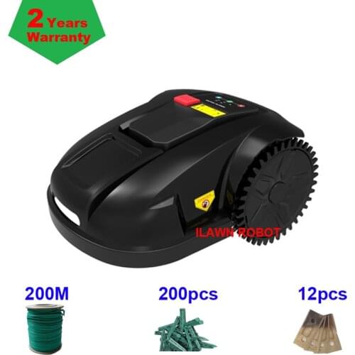 Robot Grass Mower Automatic Grass Cutting Machine E1800S with 2.2ah Lithium For Small Lawn 200m wire+200pcs pegs+12pcs Blade