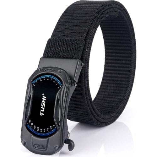 Luxury Brand Men Belt Car Dashboard Pattern Automatic Buckle Business Male Belt Casual Canvas Trousers Belts Cool Gifts For Men