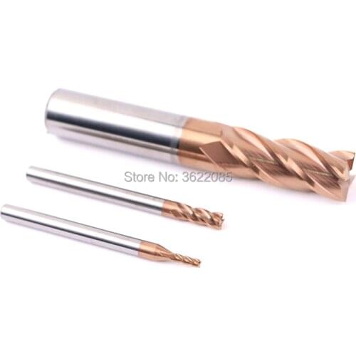 KLOT HRC60 Ultra Hard TiCN Coated Solid Carbide End Mill 8.5 9 9.5 10 10.5 11 11.5 12 12.5 12.7(1/2")mm 4-Flute CNC