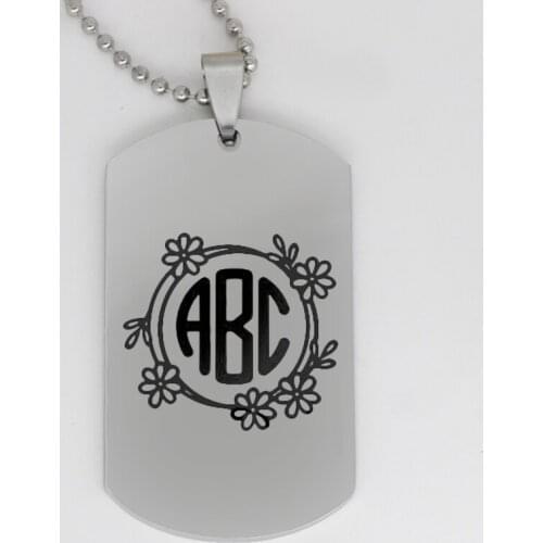 Ufine jewelry girl gift pendant army card circle flower abc stainless steel customed necklaceN4266