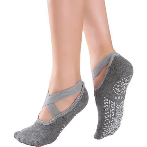 1Pair Women Yoga Socks Anti Slip Bandage Sports Girls Ballet Socks Dance Sock Slippers Sportswear