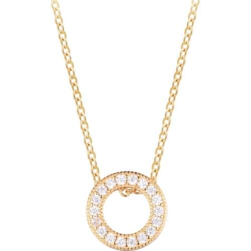 2021 New 925 Sterling Silver Sparkling Pave Circle Collier Necklace For Women Clear CZ Necklace Original Jewelry Gift Colares