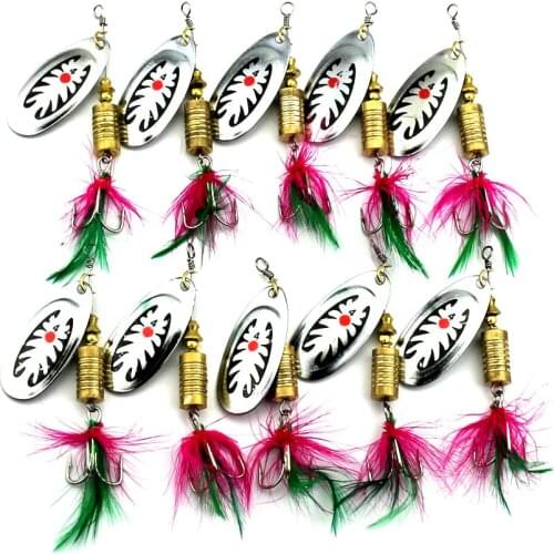10pcsSet Mixed Size Metal Sequin Spinnerbait Fishing Lure Spoon Bait Fishing Tackle Pesca Peche Japan Lure Fishing