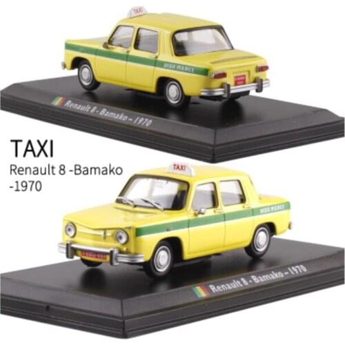 12.6CM 1:43 Scale Metal Alloy Classic Renault 8 Bamako 1970 cab Taxi Car Model Diecast Vehicles Toys For Collection
