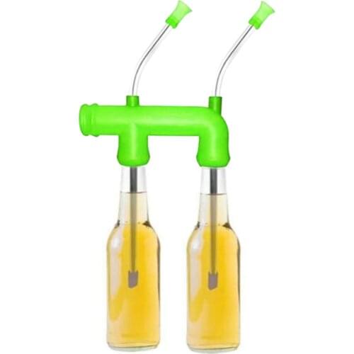 2021 Double Beer Snorkel Bottle Dispenser Safe Funnel Drinking Beer Bongs Festivals Party Bar Tools