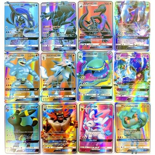 300Pcs English GX Tag Team Shining TAKARA TOMY Pokemon Cards English Game Battle Carte 200pcs Trading Cards Game Children Toy