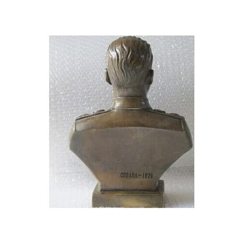 Antique bronze Pure Copper Brass 12 " Western Art escultura de cobre de bronce Stalin estatua del busto
