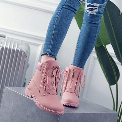 2021 autumn and winter Martin boots womens two wear lace-up short boots womens casual flat-bottom overalls womens boots