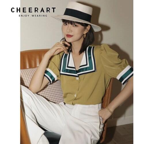 Желтые блузки Cheerart China At AliExpress