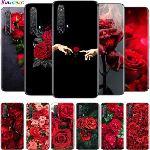 Transparent Cover Beautiful Red Roses For OPPO AX7 A1K A93 A92 A73 A72 A53S A52 A32 A31 A9 A11 A7 A5 2020 Phone Case