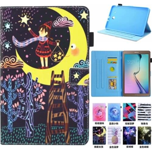 Case Cover For Samsung Tab E T560 Cute Cartoon PU Leather Fundas Case For Samsung Galaxy Tab E 9.6" T560 T561 Tablet Cover Case