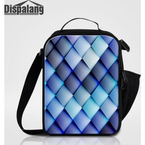 Dispalang Weave Pattern Cooler Insulated Lunch Bag for Women Men Kids Thermal Bag Geometry LunchBox Picnic Food Bag Tote Handbag