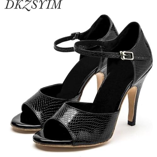 DKZSYIM Girls Latin Dance Shoes Spike Heels Professional Tango Shoes Tango Outsole Soft Ballroom Women Dance Shoes High Quality