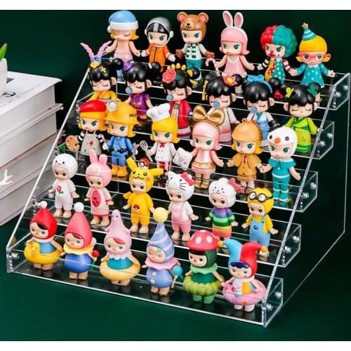 Action Figure Display Stand Toy Model Display Stand Decoration Put Doll Doll Hand Handle Trapezoidal Shelf Box Accessories