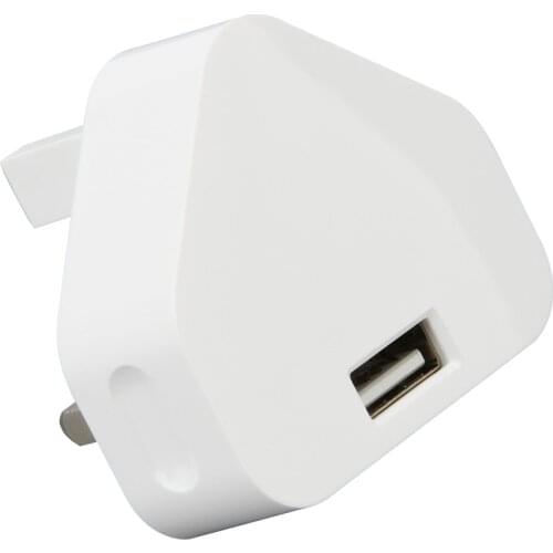 Hot Sale USB Power Adaptor Charger For Mobile Cell Phone Tablet UK Plug Mains Wall 500pcs/lot
