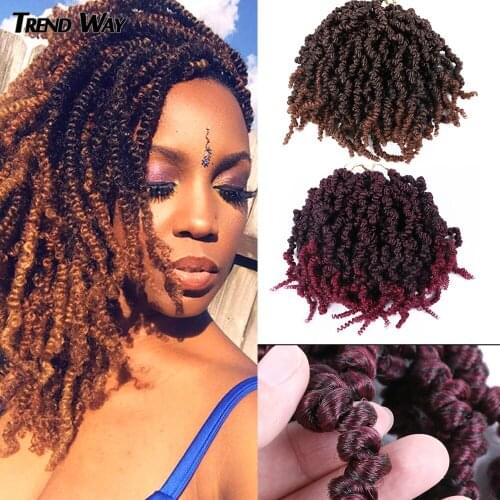 Trend Way Synthetic Hair 10Inch Bomb Pre-Twisted Crochet Short Ombre Braiding Hair Heat Extensions Hair Brown Dropshipping