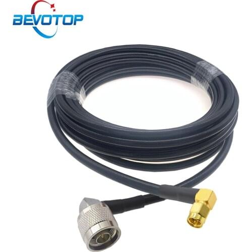 N Male Right Angle to SMA Male 90 Degree Plug LMR195 Cable RF Coaxial 50 Ohm 50-3 Pigtail 3G 4G 5G LTE Extension Cord Jumper