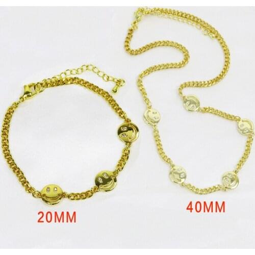 3 Set Smile face necklace Bracelet Jewelry set New design jewelry accessories for women necklace for women New design 8483