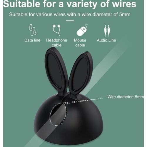 Lightweight 3Pcs/Set Practical Rabbit Ear Data Wire Cord Management Clip Self-adhesive Cable Holder Portable for Home