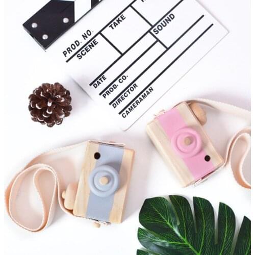 Lets Make Nordic Hanging Wooden Camera Toys Kids Wood Blocks Product Gifts Montessori Fashion Home Photography Prop Decor