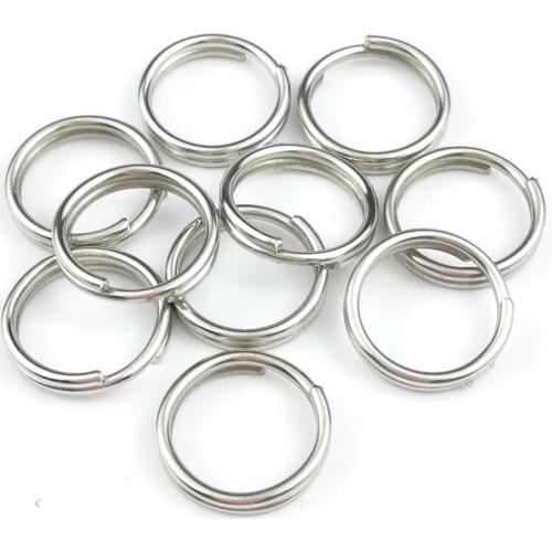 50PCS 10mm Metal Split Keyring High Quality Super Strong Mini Wire Circle Ring Key Finder Flashlight Accessories J079