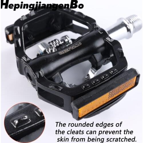 ZERAY Aluminum Alloy Multifunctional Double-Sided Mountain Bike Pedals with Clip Compatible with SPD System Self-Locking Bearing