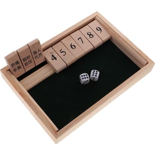 Shut The Box Board Game Set Number Drinking Games Party Club Family Pub Bar Wine Fun Camping Travel Game Puzzle Game Kids Gift