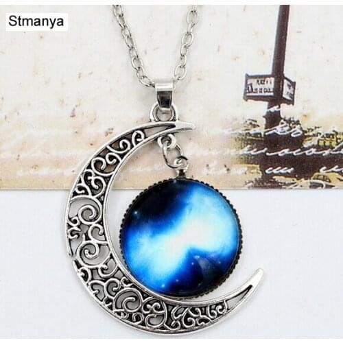 Moon Necklace - Free Shipping Hot Sale Sun And Jewelry Pendant Star and Sky Crystal Moon Necklace Pendant For Women #1-19082