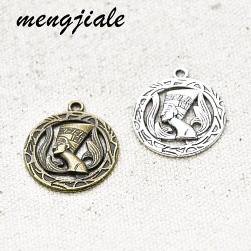 11pcs Two Color Ancient Egyptian Pharaoh Charms Alloy Metal Pendants For DIY Handmade Jewelry Accessories Making 22*22mm