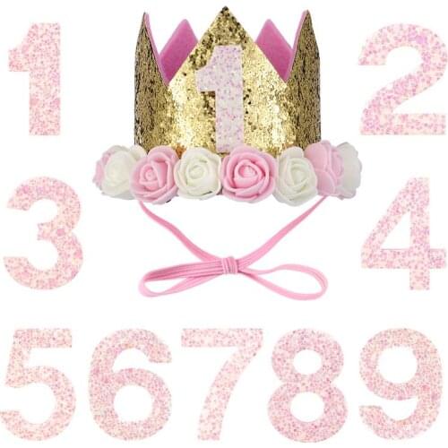 POPETPOP Cat Dog Pet Birthday Party Hat with Flower Design Cosplay Costume Accessory Headwear with Number 1-9