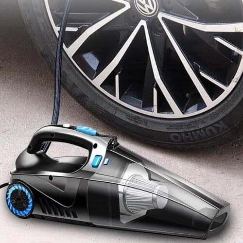 Portable Car Air Pump Tire Inflator Auto Vacuum Cleaner Handheld LED Light 12V 120W Aspirapolvere Senza Fili Aspirador Coche