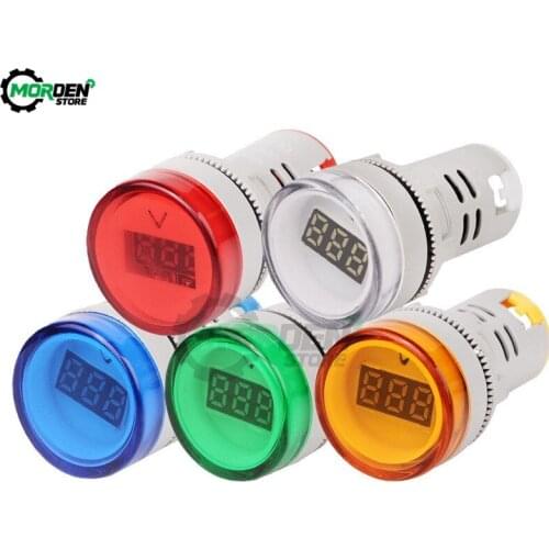 Dropship Mini Digital Voltmeter 22mm Round DC 6-100V Volt Voltage Tester Meter Monitor Power LED Indicator Pilot Lamp