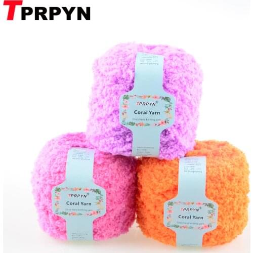 TPRPYN 1Pc=100g 90M Coral Fleece Crochet Yarn For Knitting Polyster to Knit Yarn for crocheted threads line soft fluffy handmade