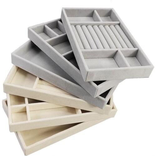 Reasonable Collection Rings, Necklaces, Bracelets, Soft Durable Suede Jewelry Plate, 3 Pieces 1 Set