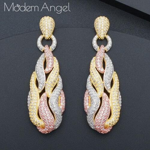 Famous Luxury Water Trendy Women Earrings Cubic Zircon Drop Earring For High Quality Fashion Earring Jewelry