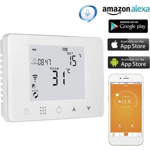 WiFi Room Thermostat Gas Boiler Wall-mounted Heating Wireless Remote Temperature Controller for Alexa Google Home 110V 220V