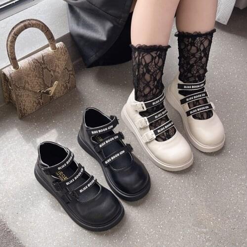 2021 Autumu New Kids Girl Japanese Style Princess School Student Soft-soled Shoes Kawaii Fashion Leather Single Shoes Size 26-36