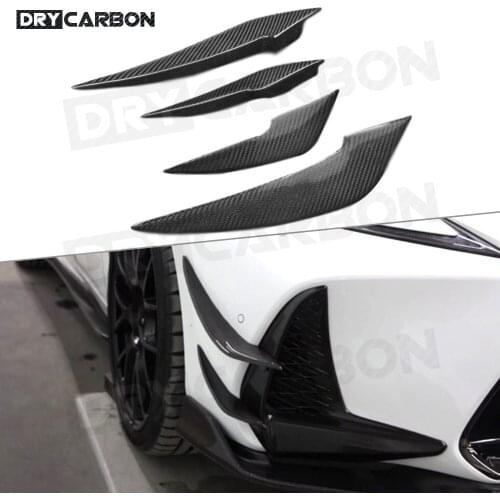 Carbon Fiber Front Lip Wind Air Knife Canards Splitter for Lexus IS300 IS350 F Sport Sedan 17-2019 Side Bumper Trim Spoiler FRP