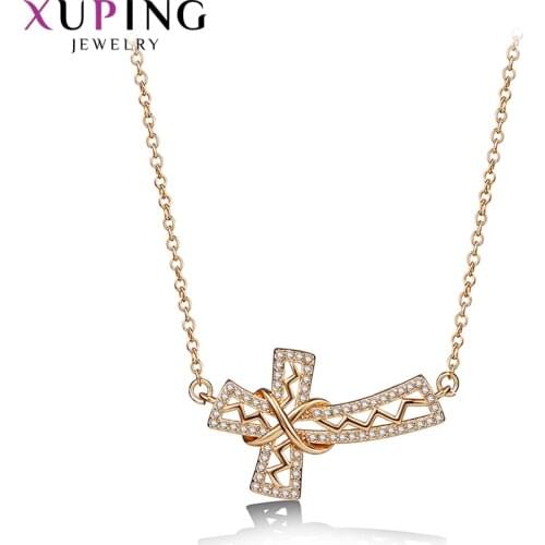 Xuping New Arrival Fashion Gold Color Plated Cross pattern Pendant for Women Mothers Day Jewelry Gift M54-40090