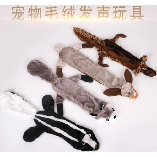 Dog Chew Involved Squirrel Dog Cat Toys Cute Cartoon Plush Toys Squeak Pet Wolf Rabbit Animal Plush Toy