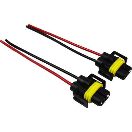 1 Pair Car H8/H9/H11 Bulb Socket Female Adapter Connector for Headlight Fog Lamp Automotive Wire Auto Accessories