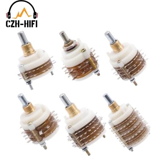 1PC Rotary Switch Channel Deck Band Selector Gear Change High End Audio Attentuator Volume Potentiometer HiFi DIY Amplifier